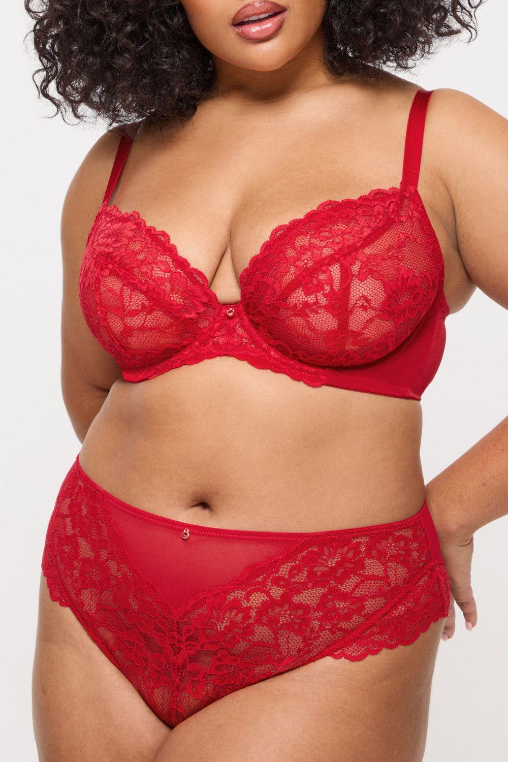 Valentines Sexy Lace Fuller Bust Non Padded Plunge Bra by ANN SUMMERS