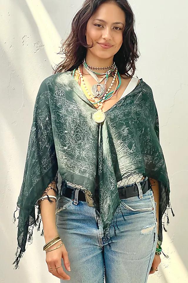 Anna Corinna Reworked Vintage Cotton Fringed Poncho Top by ANNA CORINNA | FREE PEOPLE