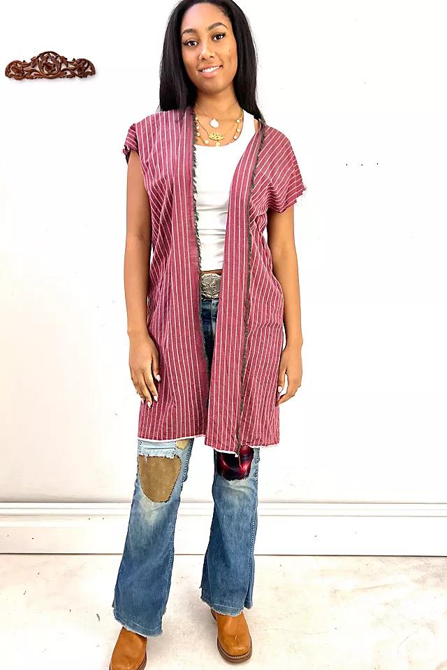Anna Corinna Striped Merlot Smock Jacket by ANNA CORINNA | FREE PEOPLE