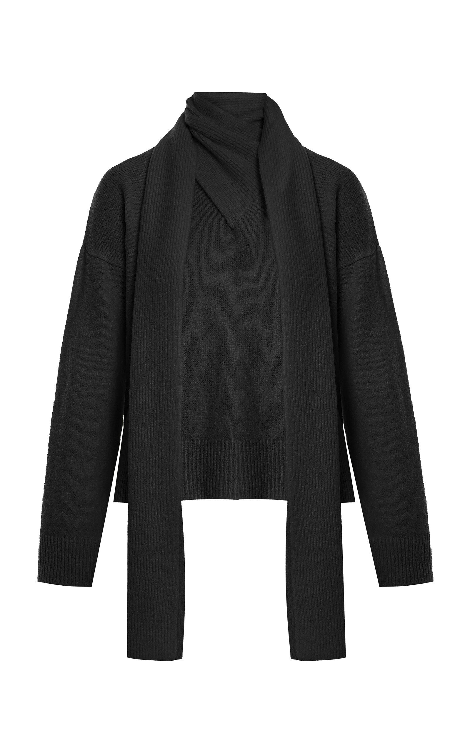 Anna October - Bruno Scarf-Detailed Knit Sweater - Black - - Moda Operandi by ANNA OCTOBER