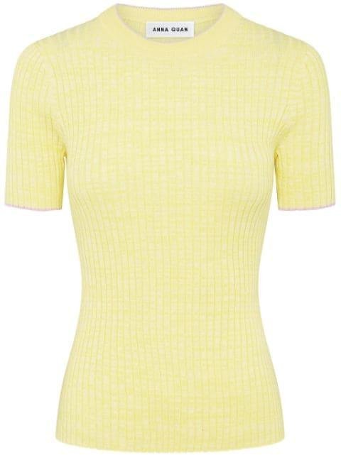 Bebe ribbed-knit cotton top by ANNA QUAN
