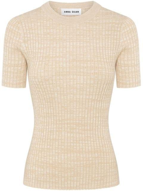 Bebe ribbed-knit cotton top by ANNA QUAN