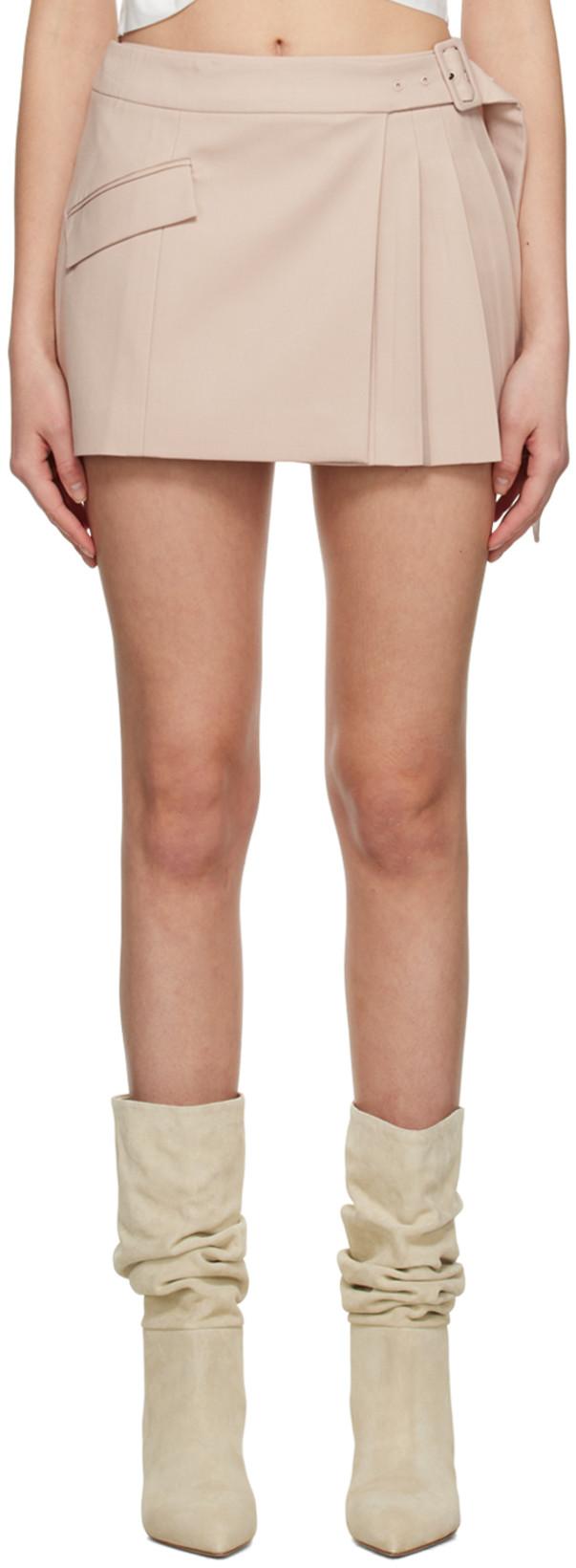 Beige Tyra Miniskirt by ANNA QUAN