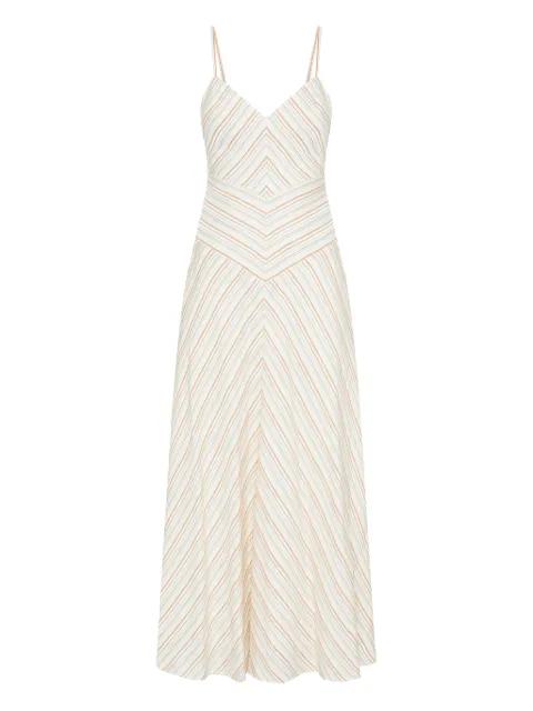 Nara stripe V-neck slip dress by ANNA QUAN