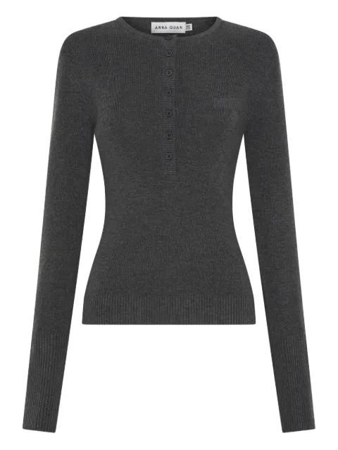 button ribbed top by ANNA QUAN