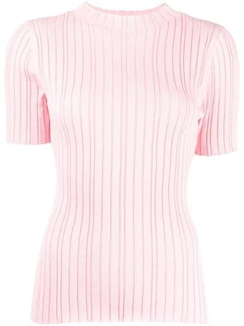 ribbed-knit short-sleeved top by ANNA QUAN
