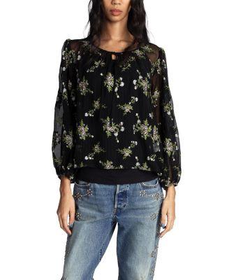 Bluebell Embroidered Chiffon Blouse by ANNA SUI