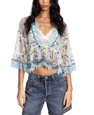 Lady Chatterley's Lace V-Neck Top by ANNA SUI