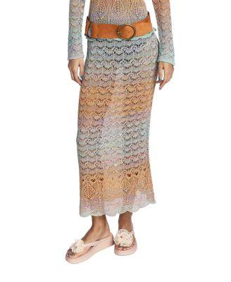 Ombre Space Dye Crochet Skirt by ANNA SUI
