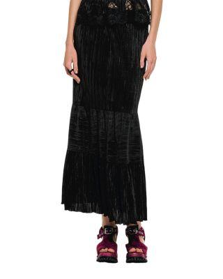 Plisse Tiered Maxi Skirt by ANNA SUI
