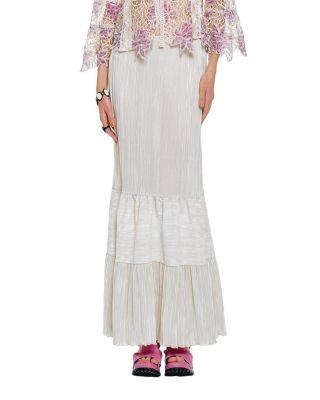 Plisse Tiered Maxi Skirt by ANNA SUI