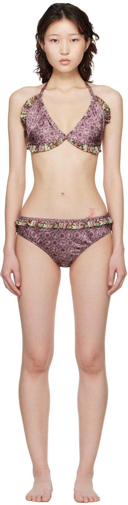Purple Satin Bikini by ANNA SUI