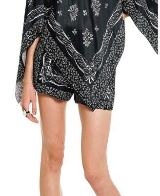Ribbon Handkerchief Satin Print Shorts by ANNA SUI