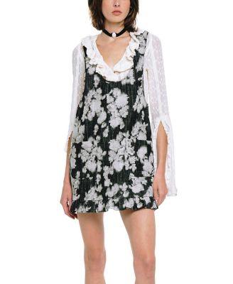 Rose Illusion Denim Ruffle Jumper by ANNA SUI