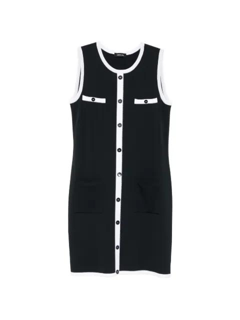 contrast-trim buttoned midi dress by ANNE CLAIRE