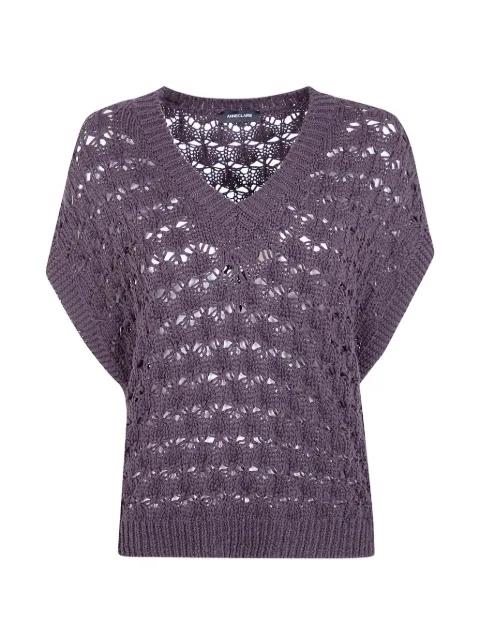 open-knit V-neck sweater by ANNE CLAIRE