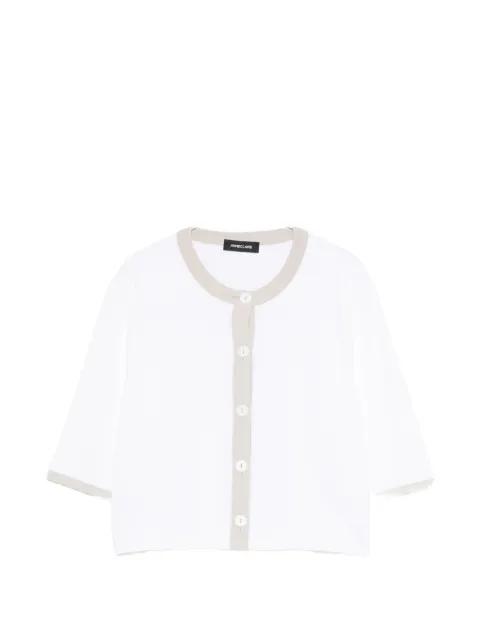 trim button cardigan by ANNE CLAIRE