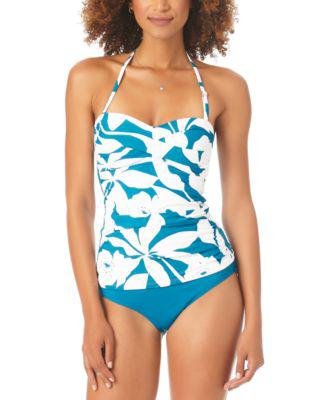 Women's Twist-Front Shirred Tankini Top & Bottoms by ANNE COLE