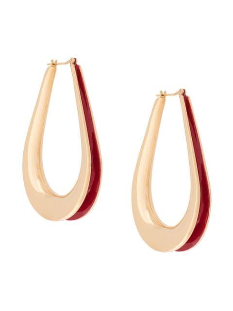 Ellipse M enamel hoop earrings by ANNELISE MICHELSON