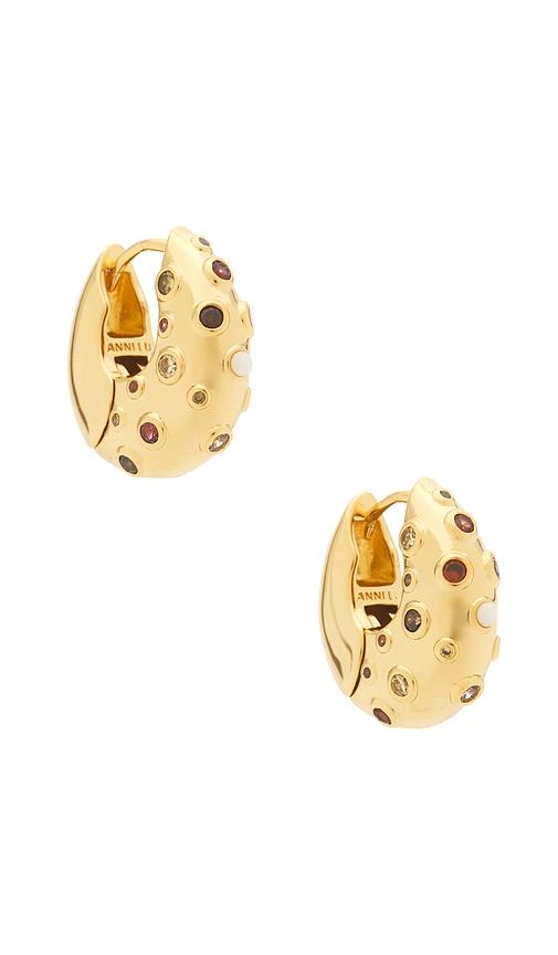 ANNI LU Crystal Bay Hoop in Metallic Gold by ANNI LU