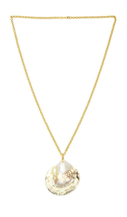 ANNI LU Golden Shell Necklace in Metallic Gold by ANNI LU