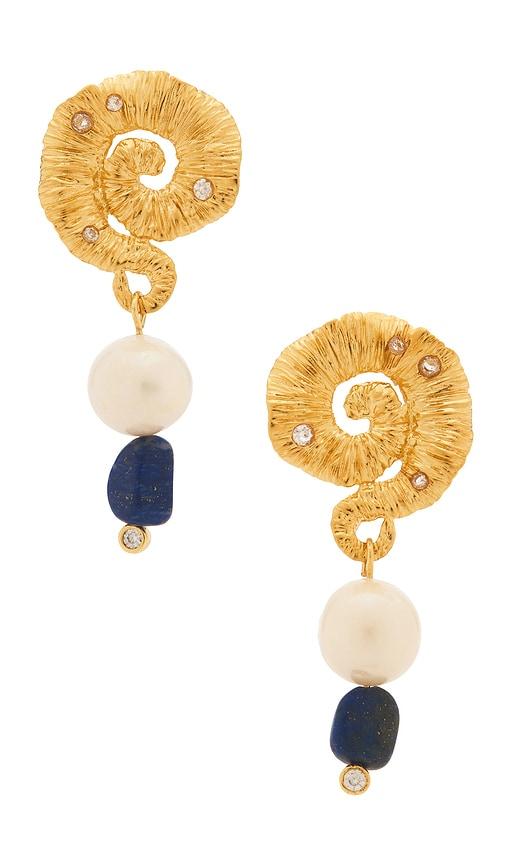 ANNI LU Jet Set Gem Earrings in Metallic Gold by ANNI LU