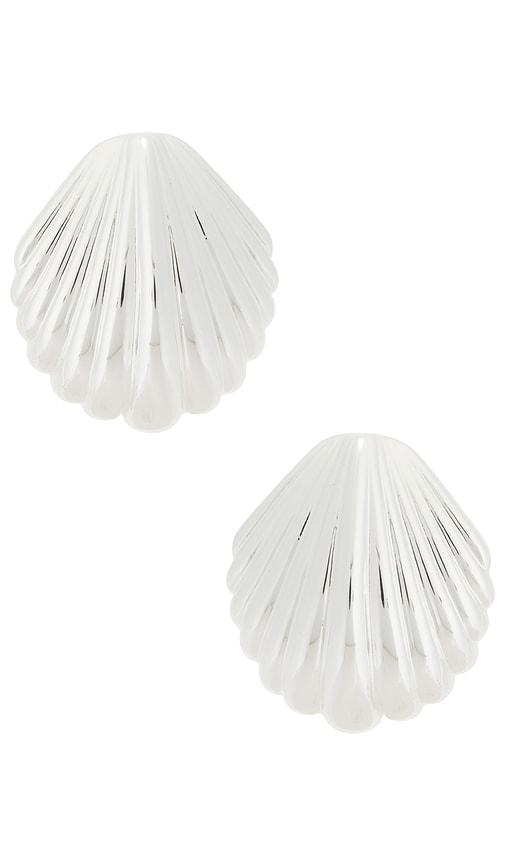 ANNI LU Silver Shell Earring in Metallic Silver by ANNI LU
