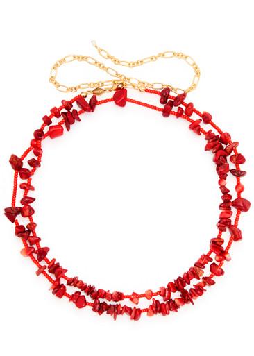 Reef beaded 18kt gold-plated belt by ANNI LU