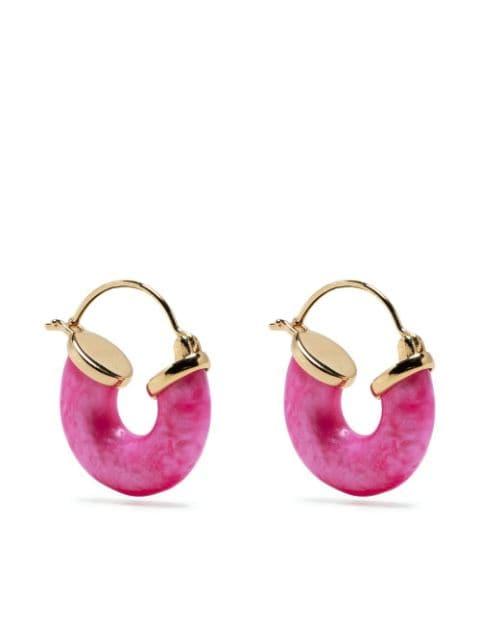 stone-detail hoop earrings by ANNI LU