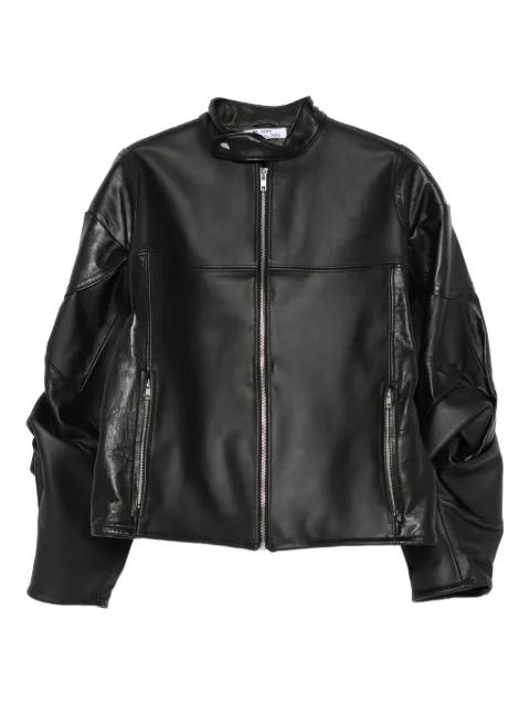 rose-detail leather jacket by ANNI SALONEN