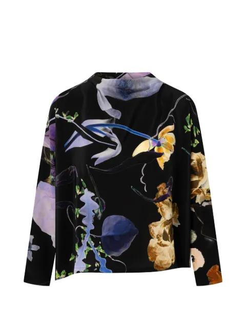 asymmetric printed blouse by ANNTIAN