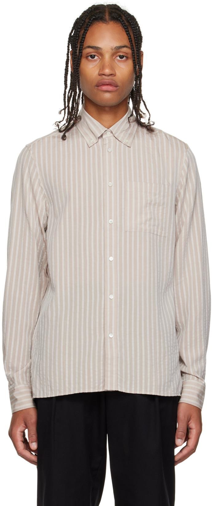 Beige Stripe Shirt by ANOTHER ASPECT