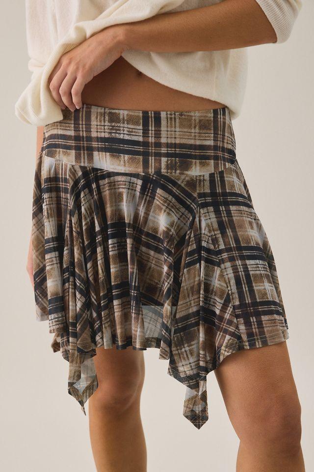 Another Girl Check Hanky Hem Mini Skirt by ANOTHER GIRL
