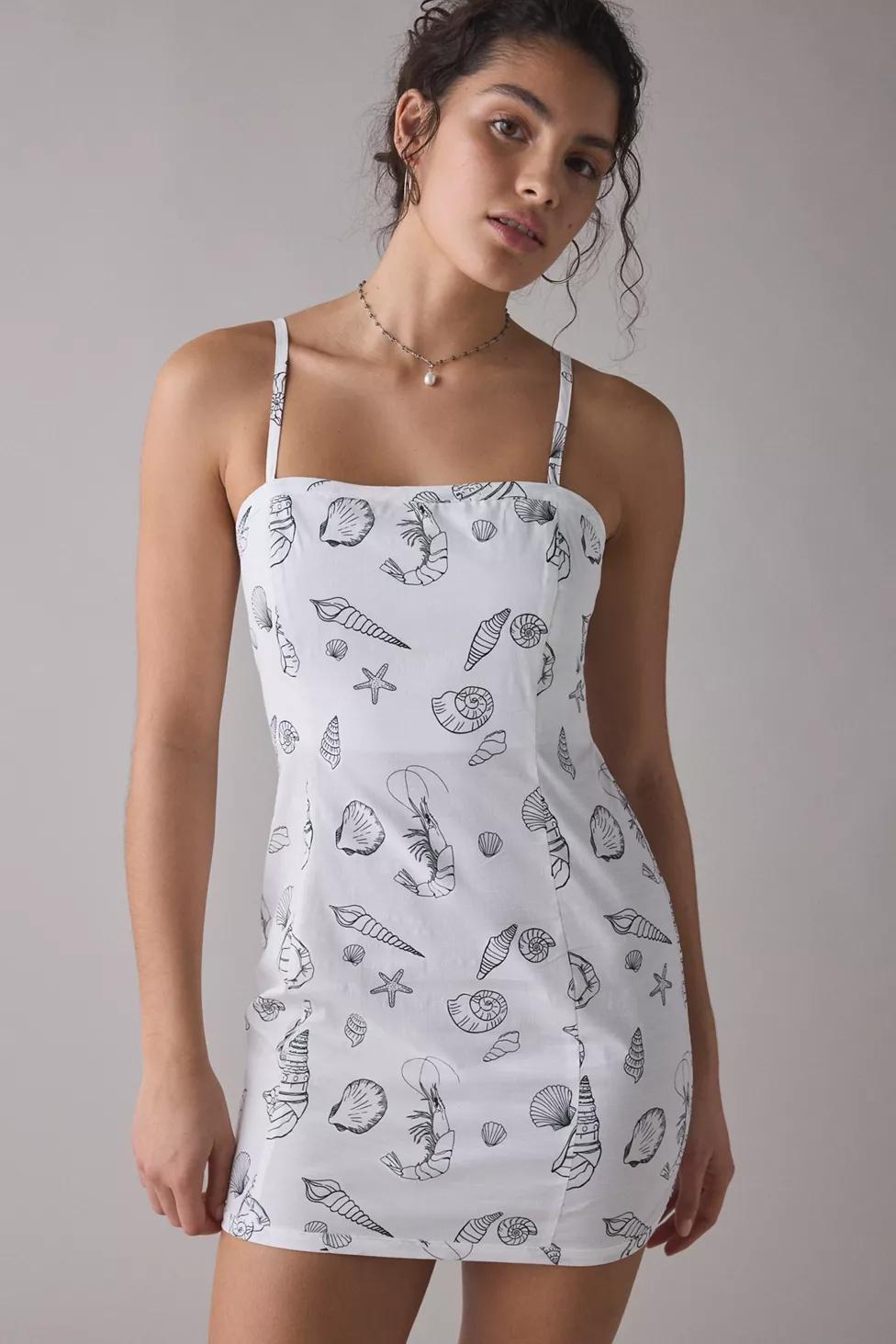 Another Girl Seaside Doodle Print Cotton-Blend Mini Dress by ANOTHER GIRL