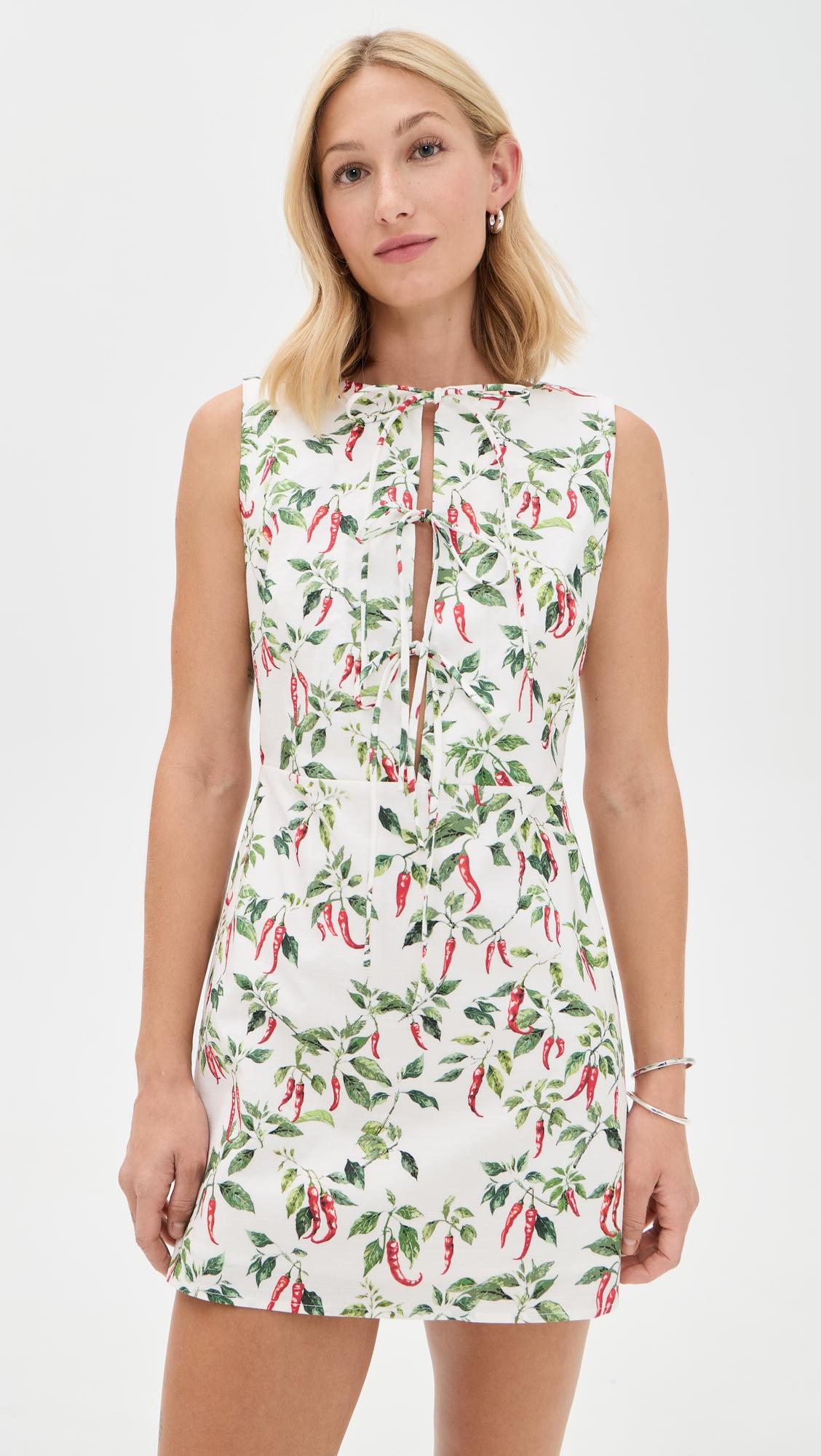 Chili Print Tie Front Mini Dress by ANOTHER GIRL