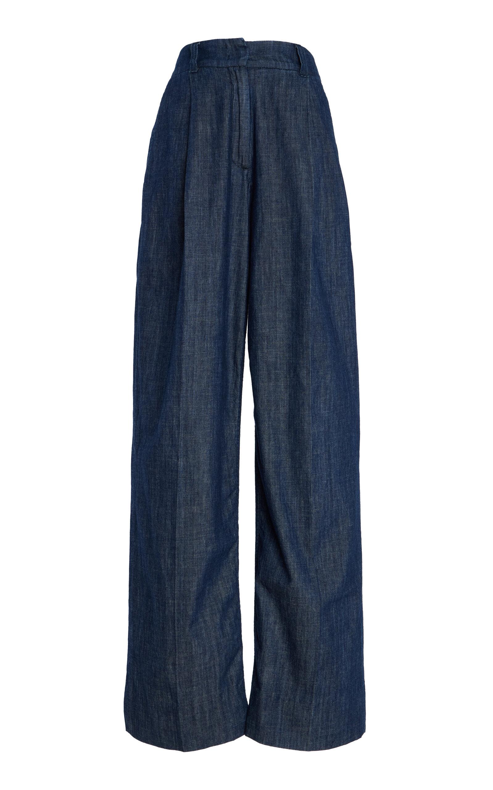 Another Tomorrow Exclusive Cotto Chambray Wide-Leg Pants - Moda Operandi by ANOTHER TOMORROW