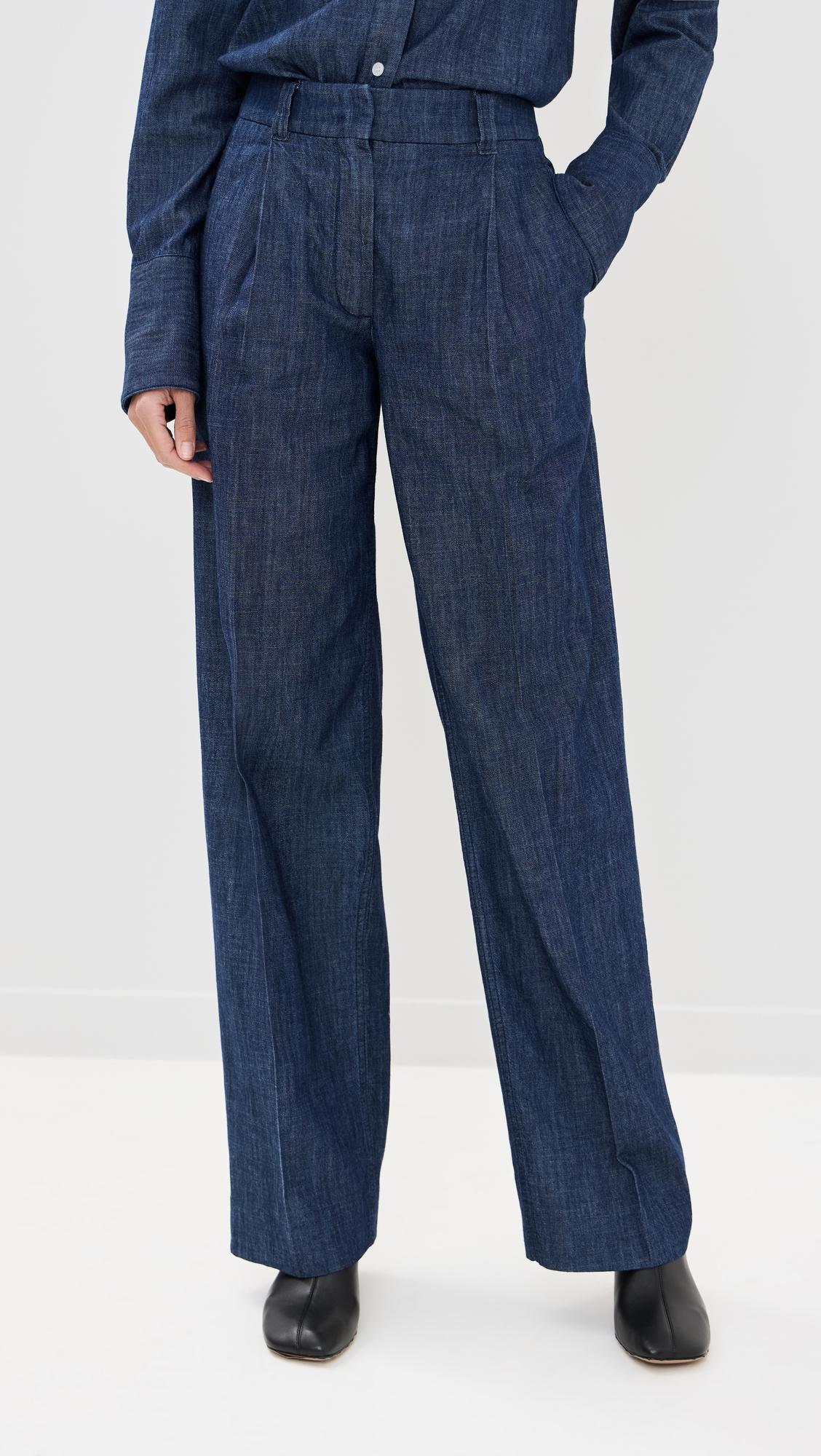 Chambray Relaxed Wide Leg Pants by ANOTHER TOMORROW