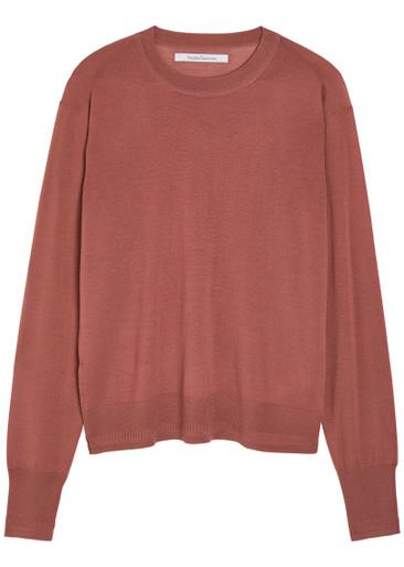 Crew-neck fine-knit T-shirt by ANOTHER TOMORROW