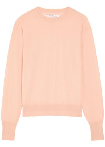 Crew-neck fine-knit T-shirt by ANOTHER TOMORROW