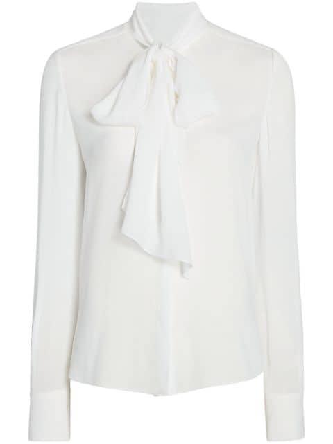 ENKA®-blend tie-neck blouse by ANOTHER TOMORROW