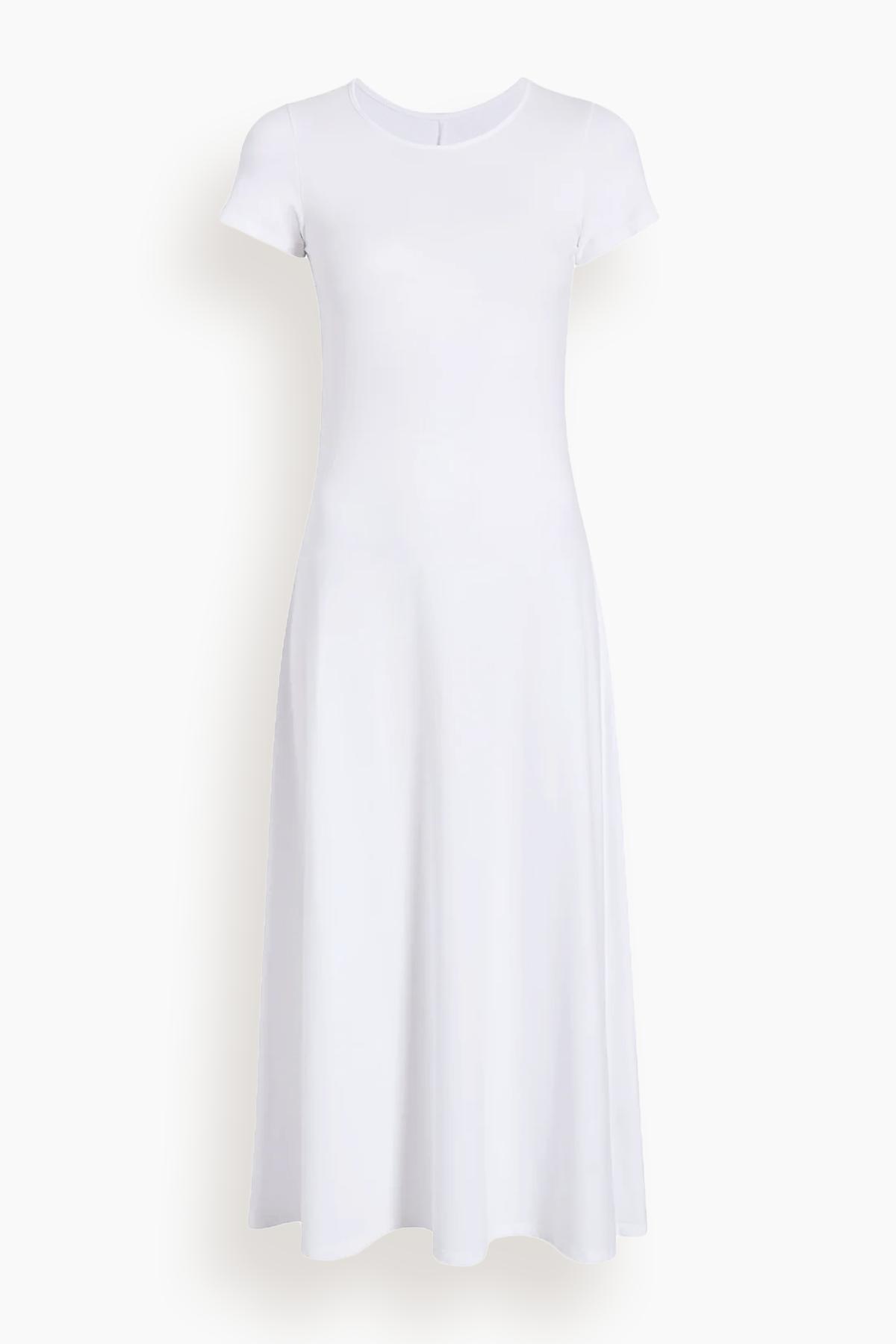 Fitted Tee Dress in White by ANOTHER TOMORROW