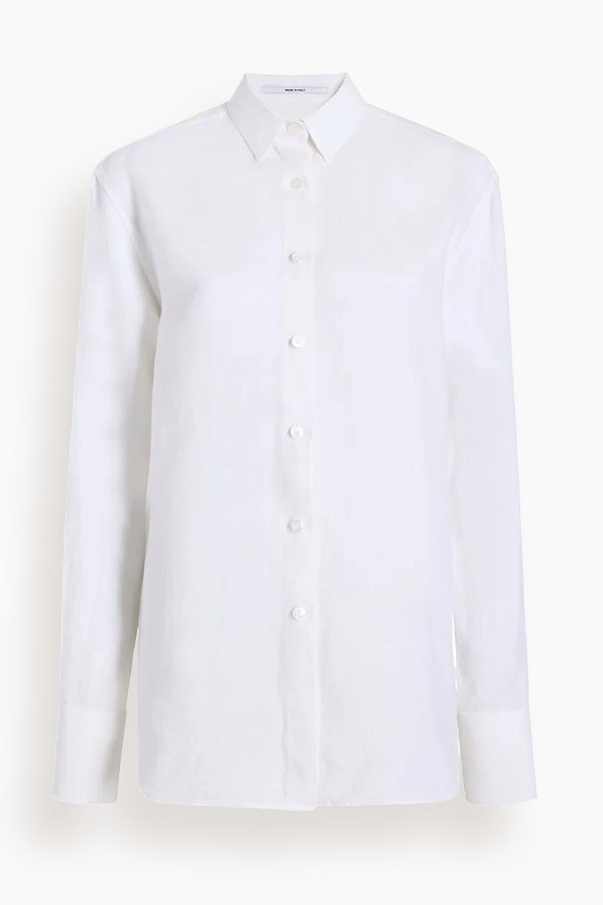 Linen Oversized Mens Shirt in White by ANOTHER TOMORROW