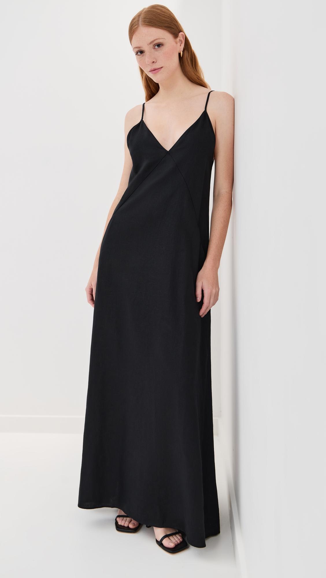 Linen Seamed Slip Dress by ANOTHER TOMORROW
