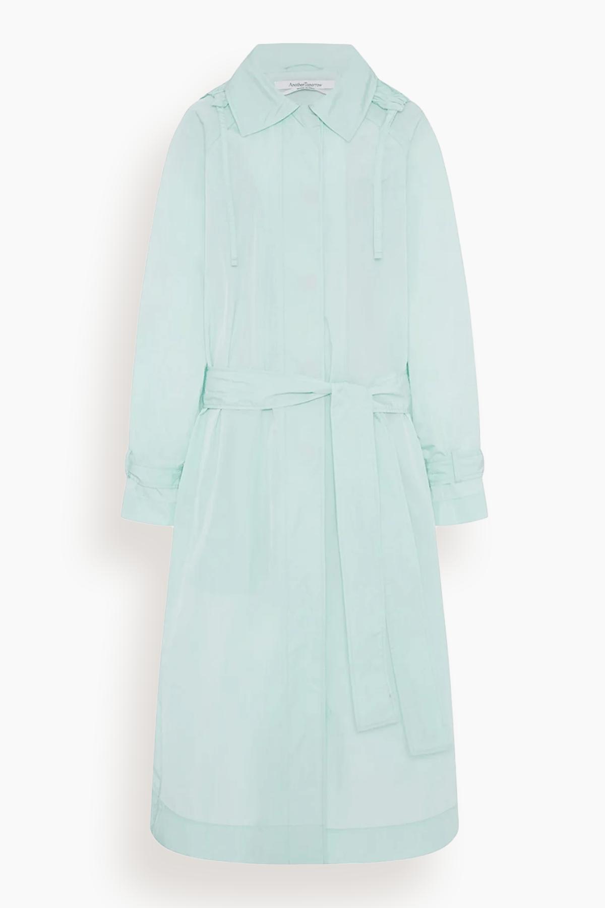 Recycled Nylon Trench in Aquamarine by ANOTHER TOMORROW