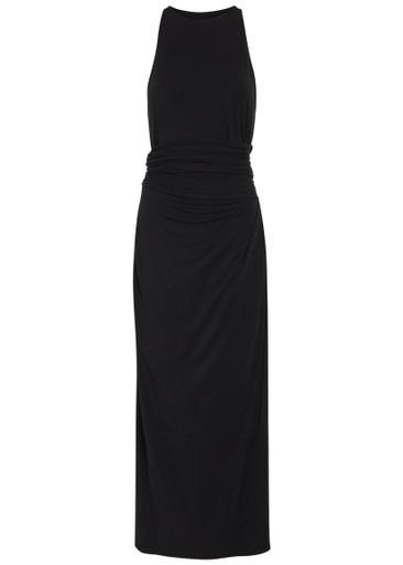 Sarong-effect jersey midi dress by ANOTHER TOMORROW