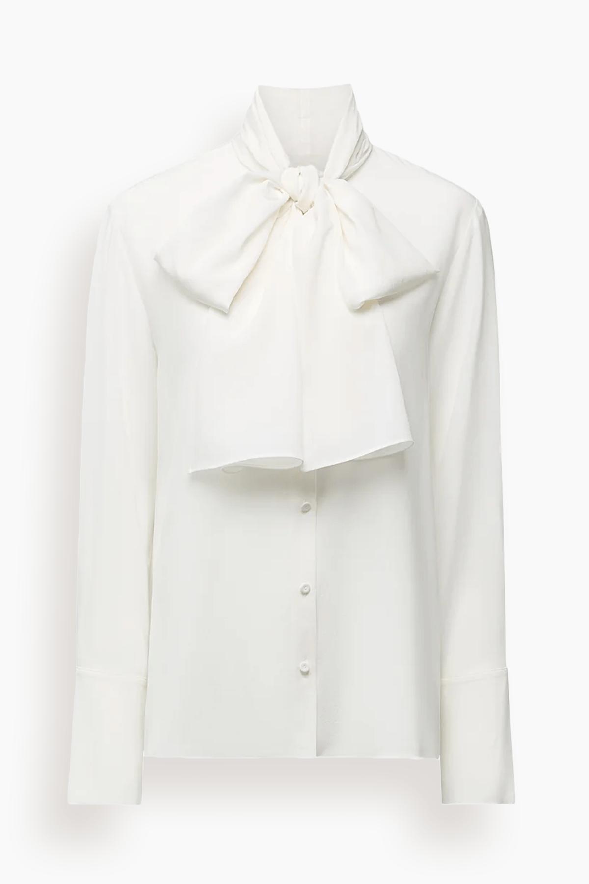 Signature Bow Blouse in Off White by ANOTHER TOMORROW