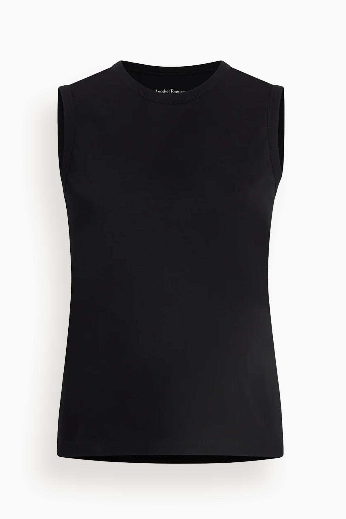 Sleeveless Tee in Black by ANOTHER TOMORROW
