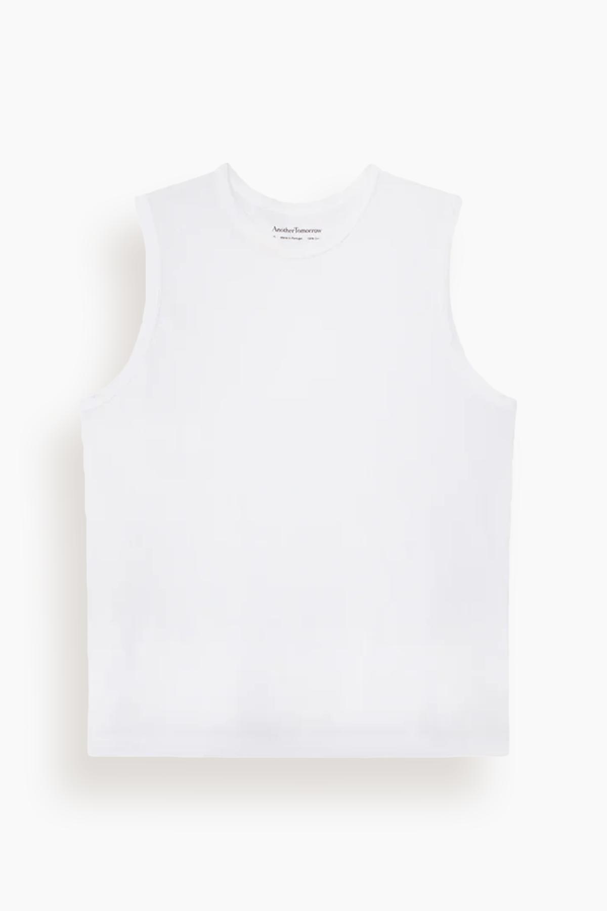 Sleeveless Tee in White by ANOTHER TOMORROW