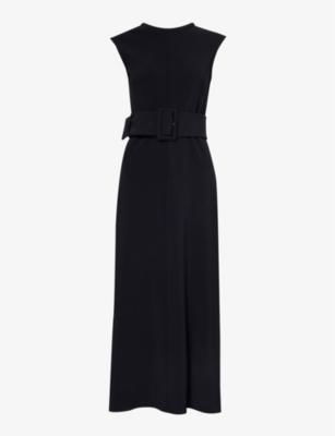 Sleeveless detachable-belt stretch-woven maxi dress by ANOTHER TOMORROW