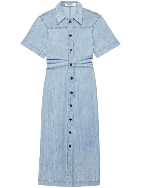 bias-cut chambray shirt dress by ANOTHER TOMORROW